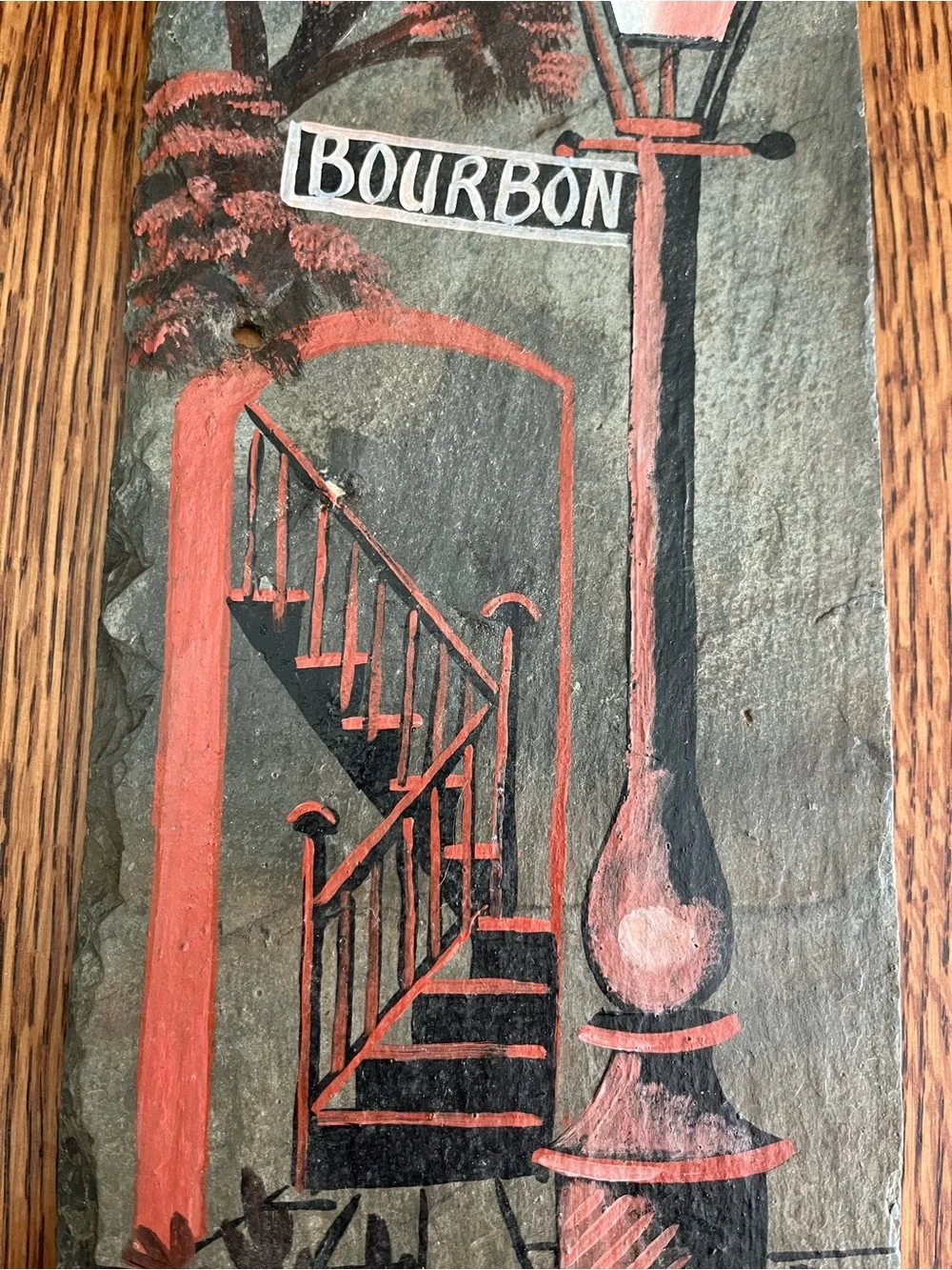 New Orleans, Louisiana Historic Tile Slate Art Bourbon St. Vivian E Laiche